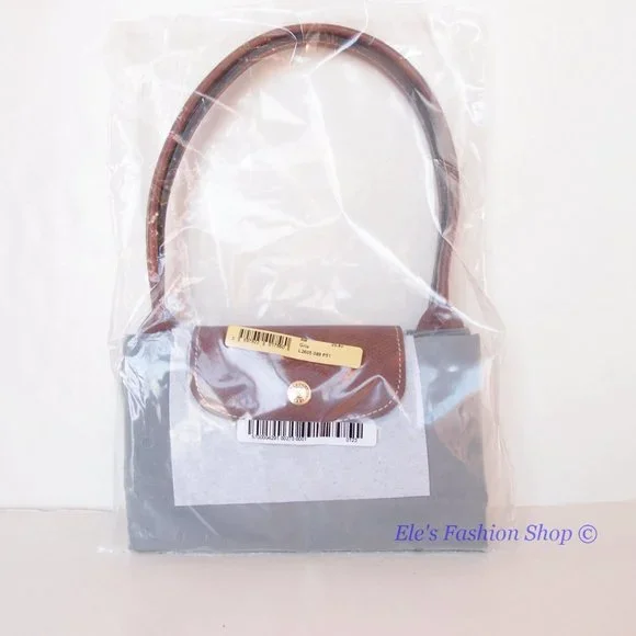 ❤️ NWT LONGCHAMP Le Pliage Small Medium Nylon Shoulder Tote GRAY 100% AUTHENTIC - Picture 5 of 16